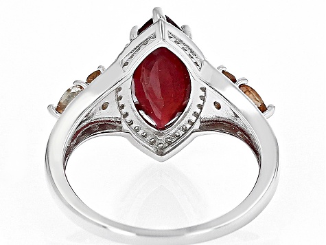 Pre-Owned Red Mahaleo® Ruby Rhodium Over Silver Ring 3.45ctw