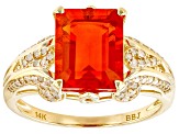 Pre-Owned Mexican Fire Opal 14k Yellow Gold Ring 2.21ctw