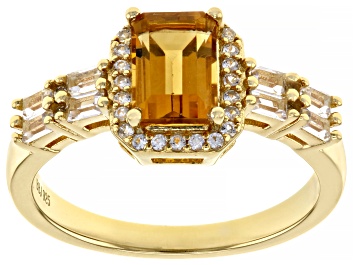 Picture of Pre-Owned Golden Citrine 18k Yellow Gold Over Sterling Silver Ring 1.51ctw