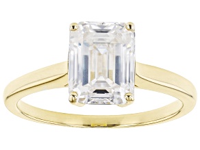 Pre-Owned Moissanite 14k Yellow Gold Solitaire Ring 1.80ct DEW