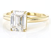 Pre-Owned Moissanite 14k Yellow Gold Solitaire Ring 1.80ct DEW