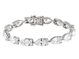 Pre-Owned White Cubic Zirconia Platinum Over Sterling Silver Tennis Bracelet 36.41ctw
