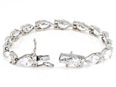 Pre-Owned White Cubic Zirconia Platinum Over Sterling Silver Tennis Bracelet 36.41ctw