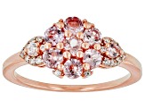 Pre-Owned Pink Color Shift Garnet 18k Rose Gold Over Sterling Silver Ring 0.87ctw