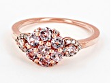 Pre-Owned Pink Color Shift Garnet 18k Rose Gold Over Sterling Silver Ring 0.87ctw