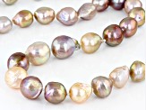 Pre-Owned Multi-Color Cultured Freshwater Pearl Rhodium Over Sterling Silver 24 Inch Necklace