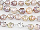 Pre-Owned Multi-Color Cultured Freshwater Pearl Rhodium Over Sterling Silver 24 Inch Necklace