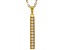 Pre-Owned Moissanite 14k Yellow Gold Over Silver Vertical Bar  Pendant .33ctw DEW.