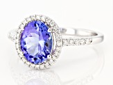 Pre-Owned Blue Tanzanite Rhodium Over 14k White Gold Ring 1.90ctw