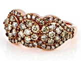 Pre-Owned Champagne Diamond 18k Rose Gold Over Sterling Silver Cluster Ring 1.50ctw