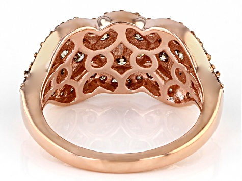 Pre-Owned Champagne Diamond 18k Rose Gold Over Sterling Silver Cluster Ring 1.50ctw