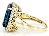 Pre-Owned London Blue Topaz 10k Yellow Gold Ring 8.73ctw