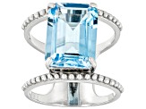 Pre-Owned Sky Blue Glacier Topaz Rhodium Over Sterling Silver Ring 7.75ct