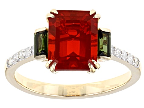 Pre-Owned Orange Mexican Fire Opal 14k Yellow Gold Ring 1.76ctw