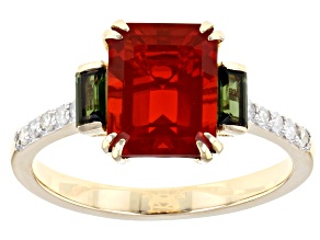 Pre-Owned Orange Mexican Fire Opal 14k Yellow Gold Ring 1.76ctw