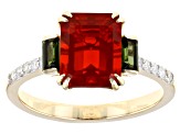 Pre-Owned Orange Mexican Fire Opal 14k Yellow Gold Ring 1.76ctw