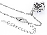 Pre-Owned Blue Tanzanite Rhodium Over Silver Pendant With Chain 1.28ctw