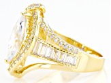 Pre-Owned White Cubic Zirconia 18k Yellow Gold Over Sterling Silver Ring 4.05ctw