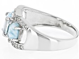 Pre-Owned Aquamarine Rhodium Over Sterling Silver Ring 1.18ctw