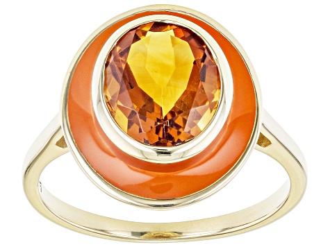 Pre-Owned Orange Madeira Citrine 18k Yellow Gold Over Sterling Silver Ring 1.91ct