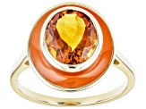 Pre-Owned Orange Madeira Citrine 18k Yellow Gold Over Sterling Silver Ring 1.91ct