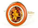 Pre-Owned Orange Madeira Citrine 18k Yellow Gold Over Sterling Silver Ring 1.91ct