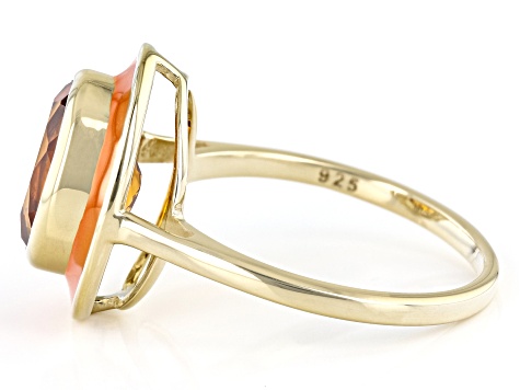 Pre-Owned Orange Madeira Citrine 18k Yellow Gold Over Sterling Silver Ring 1.91ct