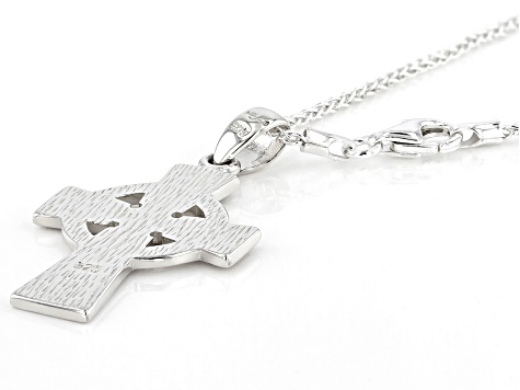 Pre-Owned Keith Jack™ Sterling Silver Celtic Cross Pendant with 18 Inch Chain
