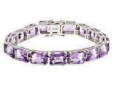 Pre-Owned Purple Amethyst Platinum Over Sterling Silver Tennis Bracelet 51.50ctw