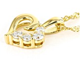 Pre-Owned Moissanite 14k Yellow Gold Over Sterling Silver Heart Pendant .32ctw DEW