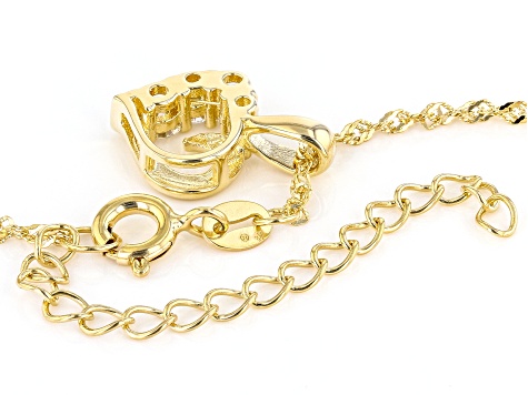 Pre-Owned Moissanite 14k Yellow Gold Over Sterling Silver Heart Pendant .32ctw DEW