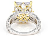 Pre-Owned White Cubic Zirconia Rhodium And 18k Yellow Gold Over Sterling Silver Scintillant Cut® Rin