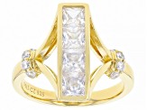Pre-Owned White Cubic Zirconia 18k Yellow Gold Over Sterling Silver Ring 2.33ctw