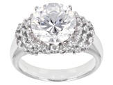 Pre-Owned White Cubic Zirconia Rhodium Over Sterling Silver Ring 7.38ctw