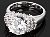 Pre-Owned White Cubic Zirconia Rhodium Over Sterling Silver Ring 7.38ctw