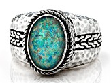 Pre-Owned Sea-renity Lab Created Opal Quartz Doublet Silver Ring