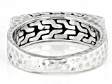 Pre-Owned Sterling Silver Chain Link Hammered Ring
