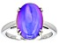 Pre-Owned Purple Aurora Moonstone Rhodium Over Sterling Silver Solitaire Ring