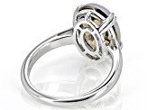 Pre-Owned Purple Aurora Moonstone Rhodium Over Sterling Silver Solitaire Ring