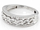 Pre-Owned White Diamond Rhodium Over Sterling Silver Band Ring 0.20ctw