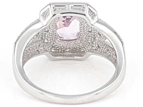 Pre-Owned Pink Kunzite Rhodium Over Sterling Silver Ring 1.89ctw