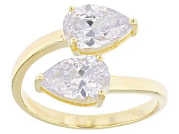 Picture of Pre-Owned White Cubic Zirconia 18k Yellow Gold Over Sterling Silver Ring 4.52ctw