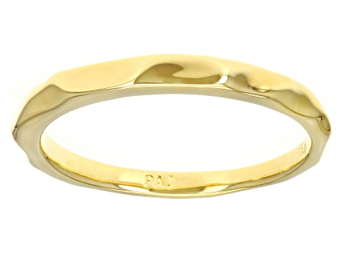 Pre-Owned 18k Yellow Gold Over Bronze Rings Set of 3