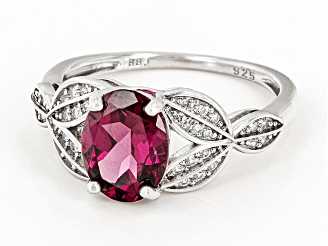 Pre-Owned Magenta Rhodolite Rhodium Over Sterling Silver Ring 2.24ctw