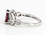 Pre-Owned Magenta Rhodolite Rhodium Over Sterling Silver Ring 2.24ctw