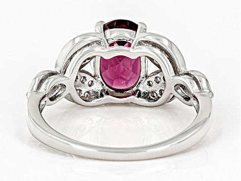 Pre-Owned Magenta Rhodolite Rhodium Over Sterling Silver Ring 2.24ctw