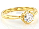 Pre-Owned Moissanite 3k yellow gold solitaire ring .60ct DEW