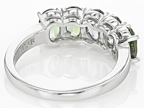 Pre-Owned Ocean Tanzanite® Rhodium Over Silver 5-Stone Ring 2.20ctw