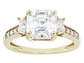 Pre-Owned Moissanite 10k Yellow Gold Ring 3.00ctw DEW