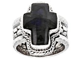 Pre-Owned Blue Labradorite Silver Watermark Ring